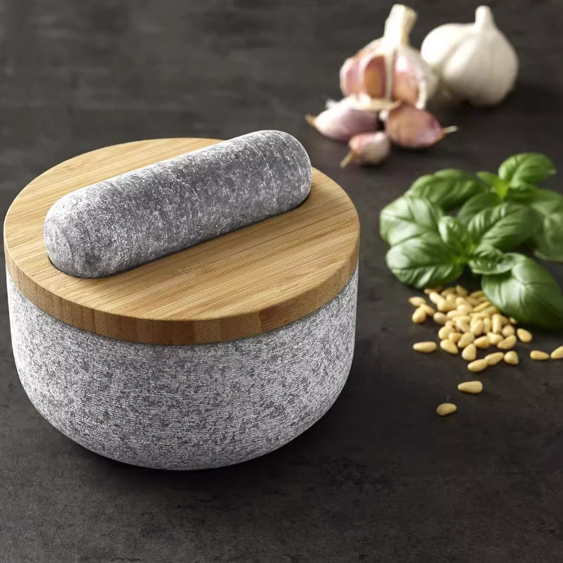 Mortar Pestle Granite - Pilão de granito com capa de