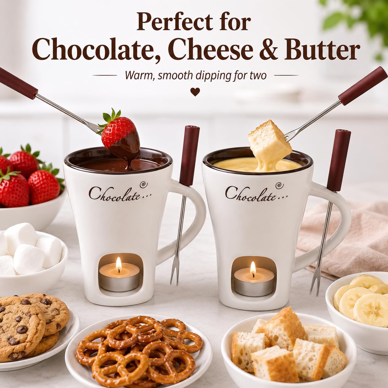 Fondue Pot Ceramic - Copo de Fondue de Cerâmica com