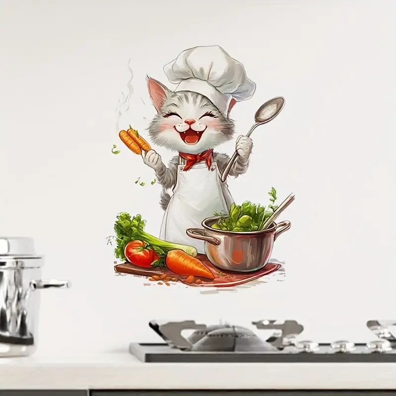 Home Cooking For Cats - Adesivos de cozinha de gato de