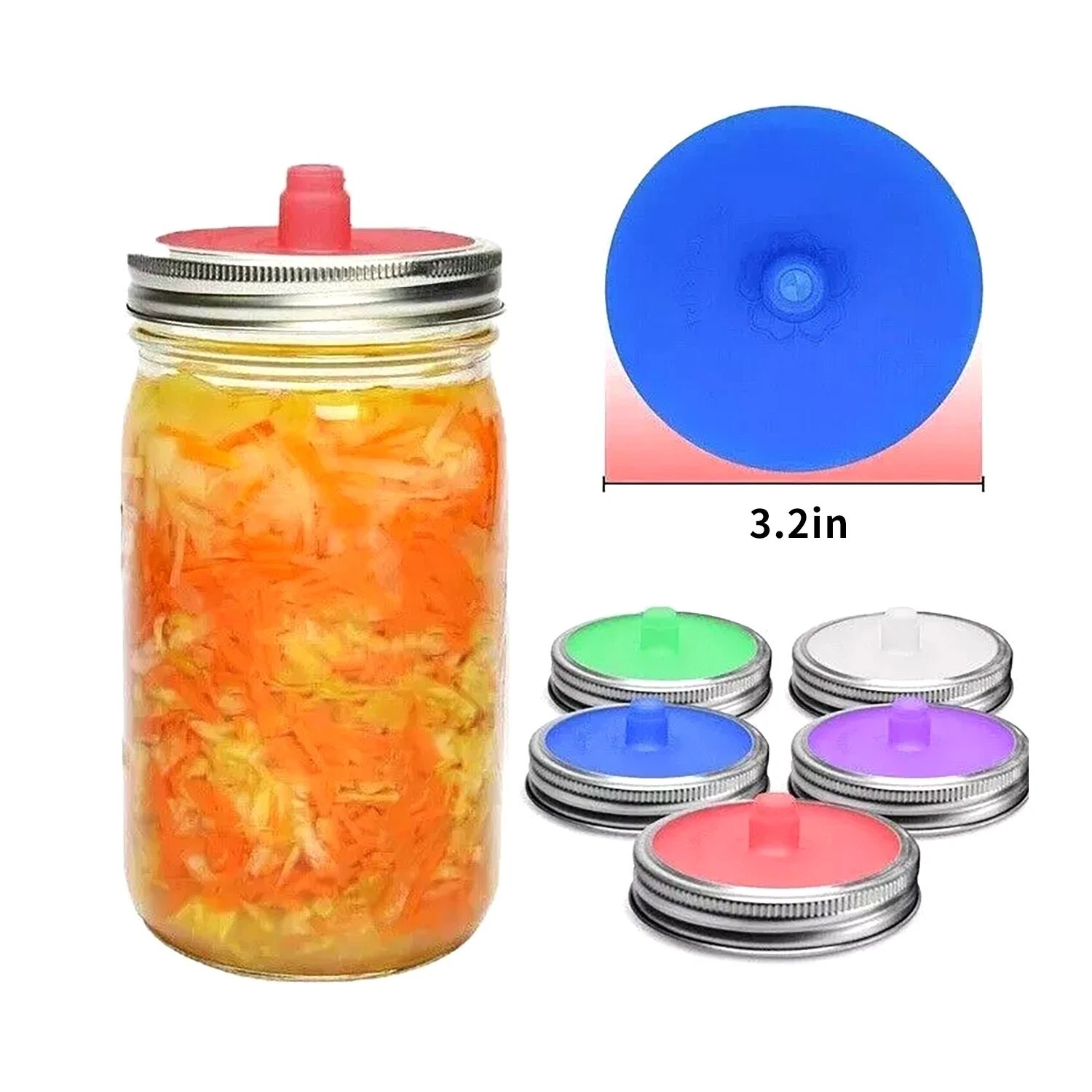 Fermentation Crock - 5 Peças Tampa de Silicone para