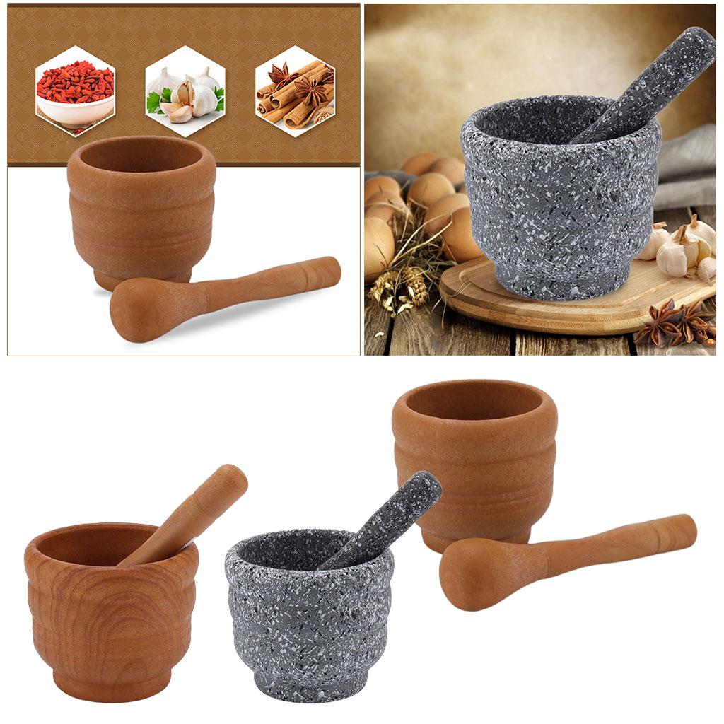 Mortar Pestle Granite - Conjunto premium de argamassa e pilão