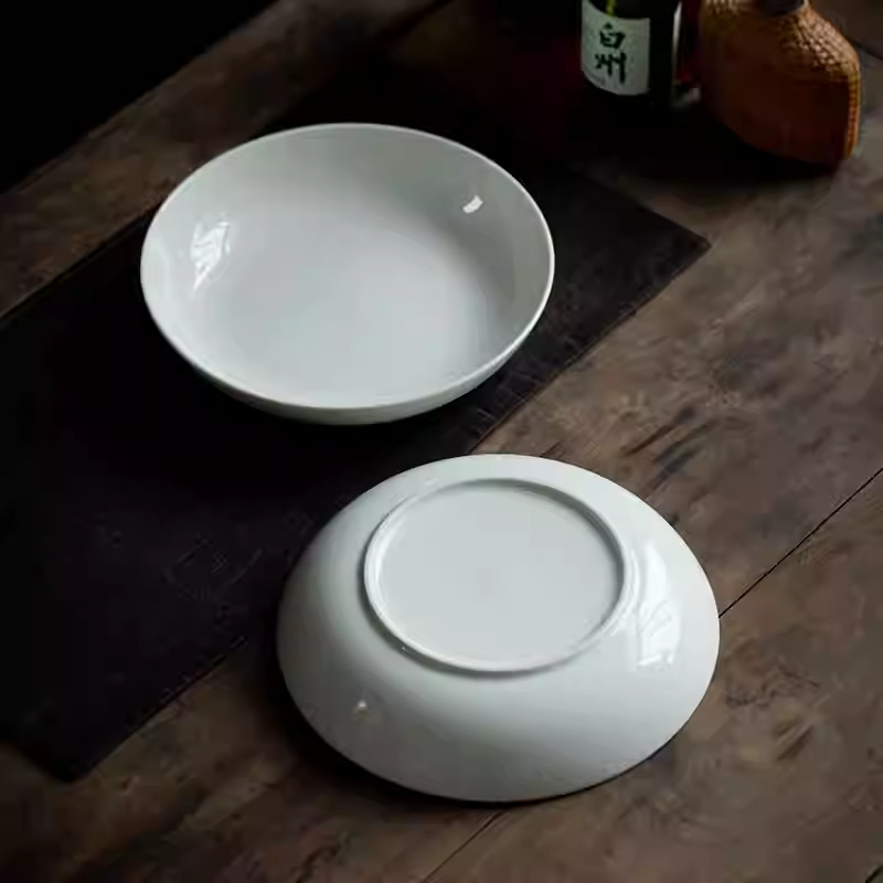 Home Cooking Meal - Prato Fundo de Porcelana Branca de