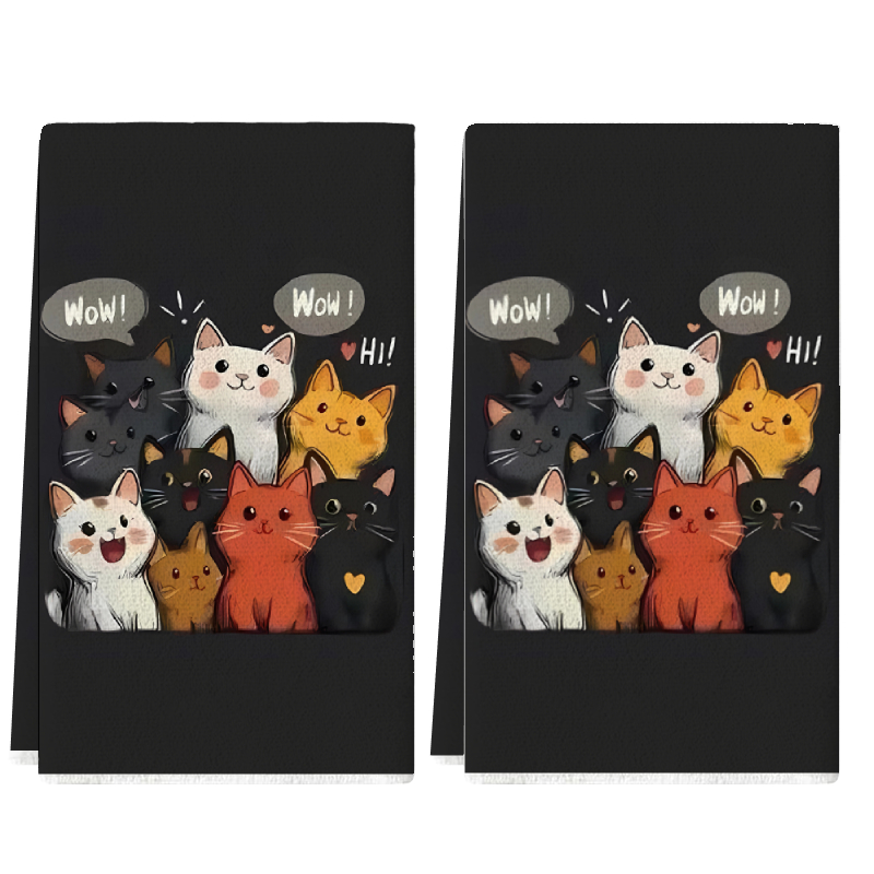 Home Cooking For Cats - Conjunto de 2 Toalhas de Cozinha