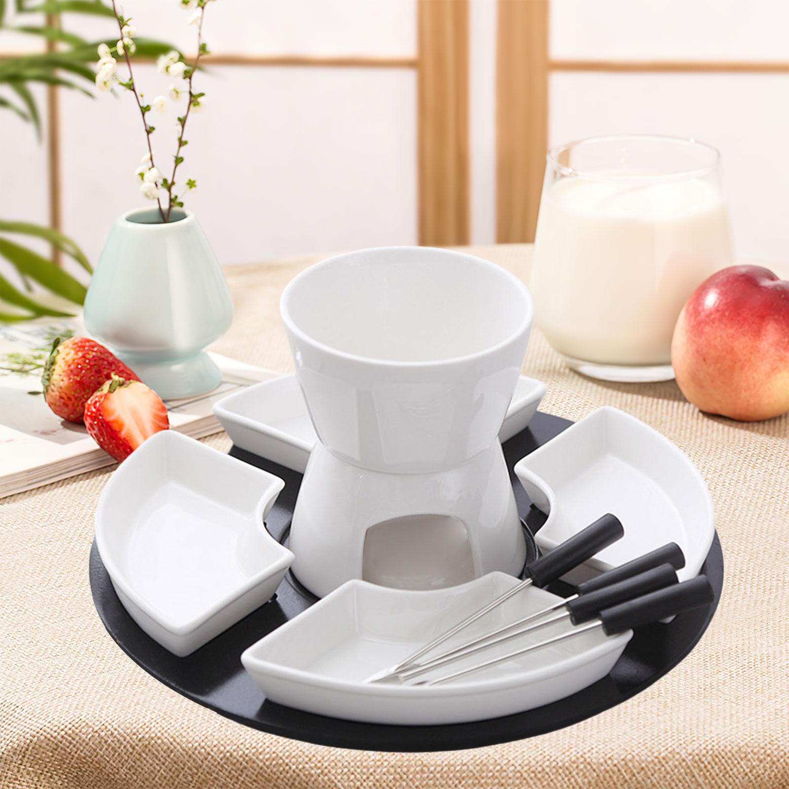 Fondue Pot Ceramic - Suporte de Manteiga em Porcelana, Conjunto