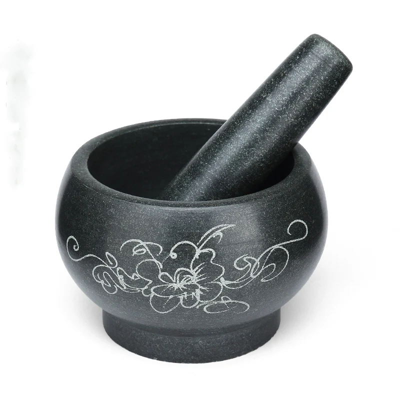 Mortar Pestle Granite - Conjunto de argamassa e pilão de