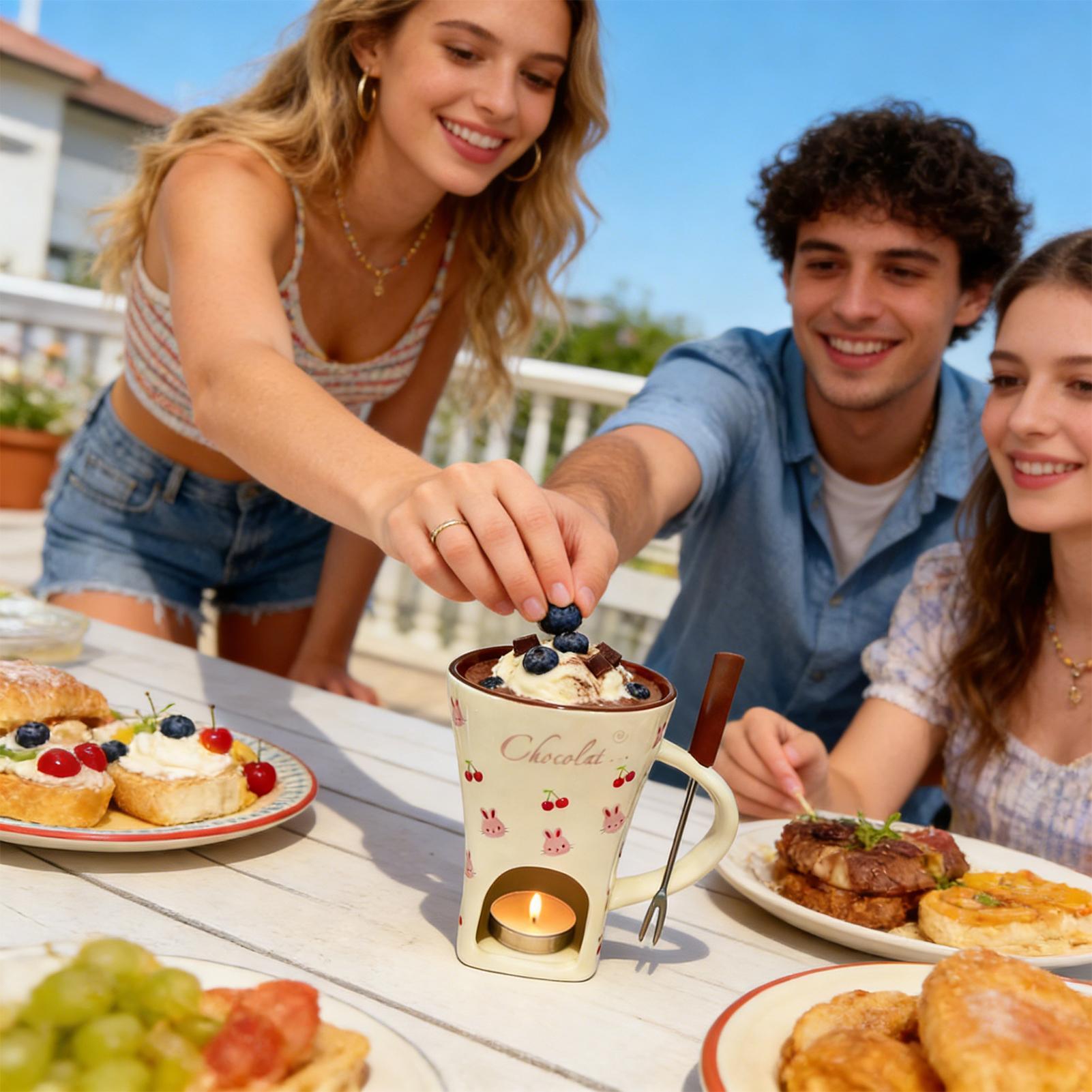 Copo para Derreter Chocolate 1 - Fondue Pot Ceramic avaliação e preço