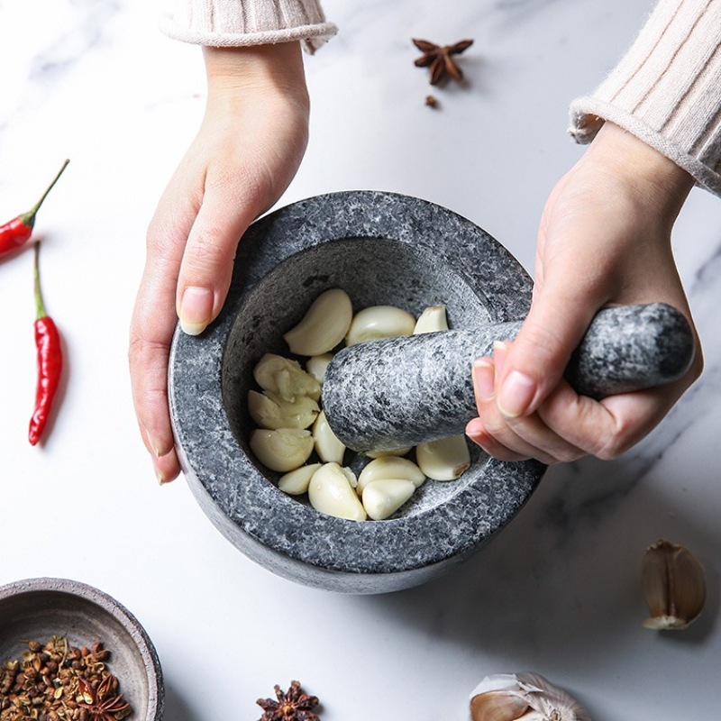 Conjunto de argamassa e pilão, - Mortar Pestle Granite avaliação e preço