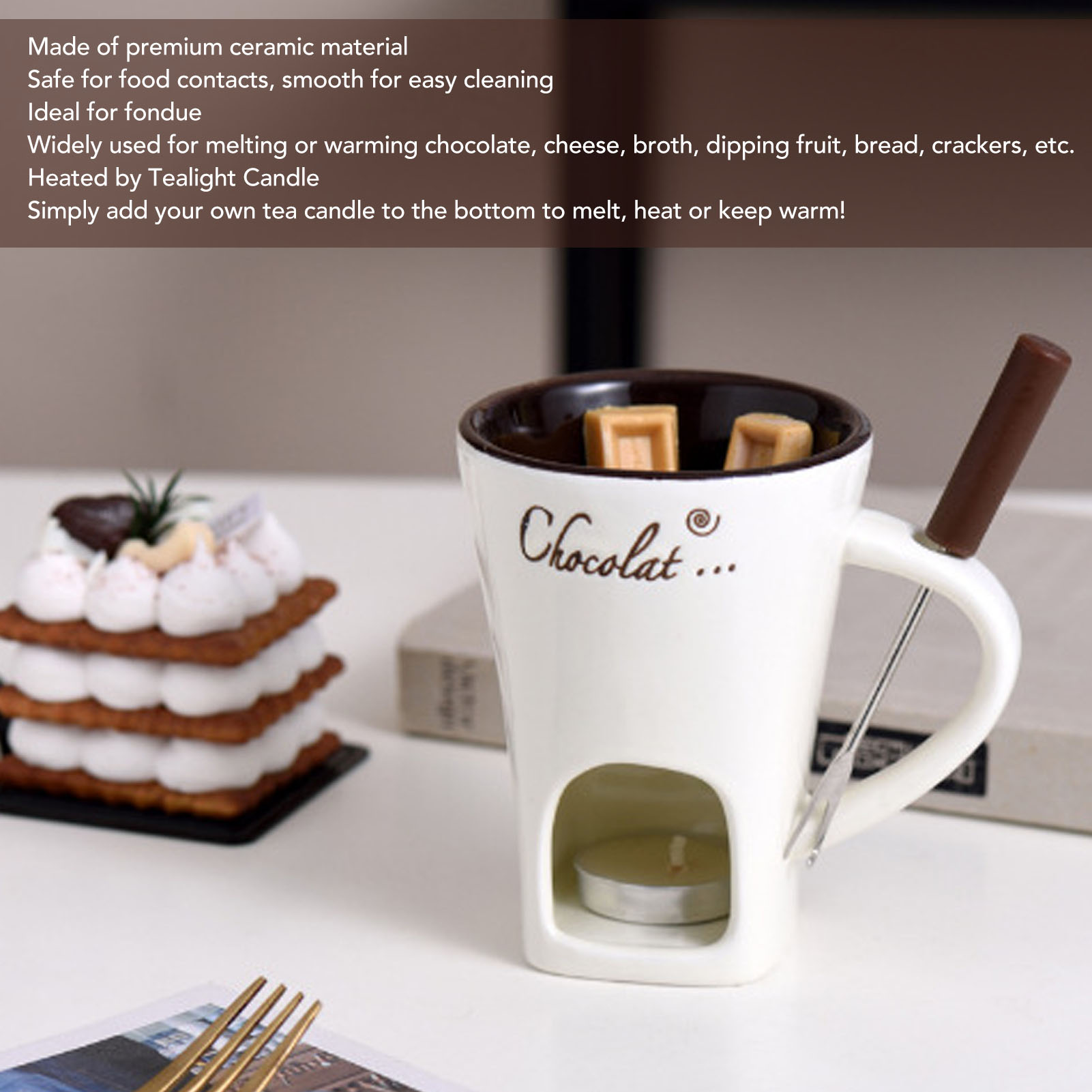 Caneca de Fondue para Derreter - Fondue Pot Ceramic avaliação e preço