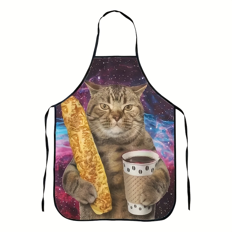 Avental de cozinha com estampa - Home Cooking For Cats avaliação e preço