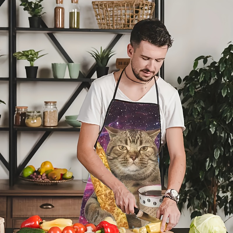 Avental de cozinha com estampa - Home Cooking For Cats avaliação e preço