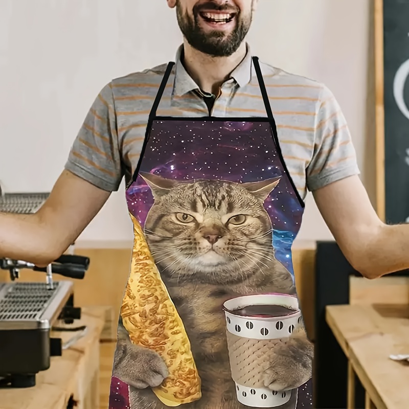 Avental de cozinha com estampa - Home Cooking For Cats avaliação e preço