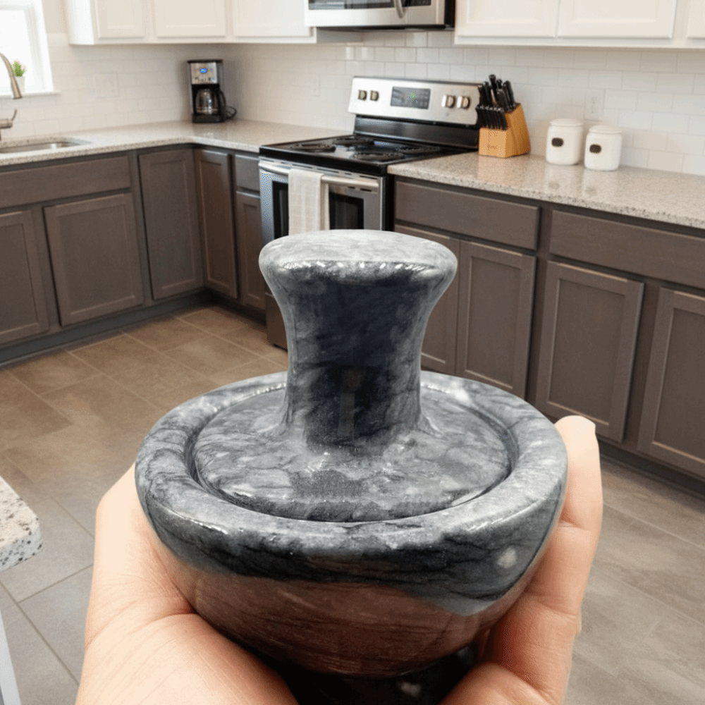 Prensa de alho manual, argamas - Mortar Pestle Granite avaliação e preço