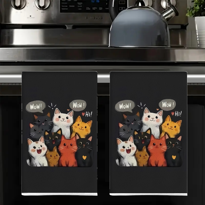 Conjunto de 2 Toalhas de Cozin - Home Cooking For Cats avaliação e preço